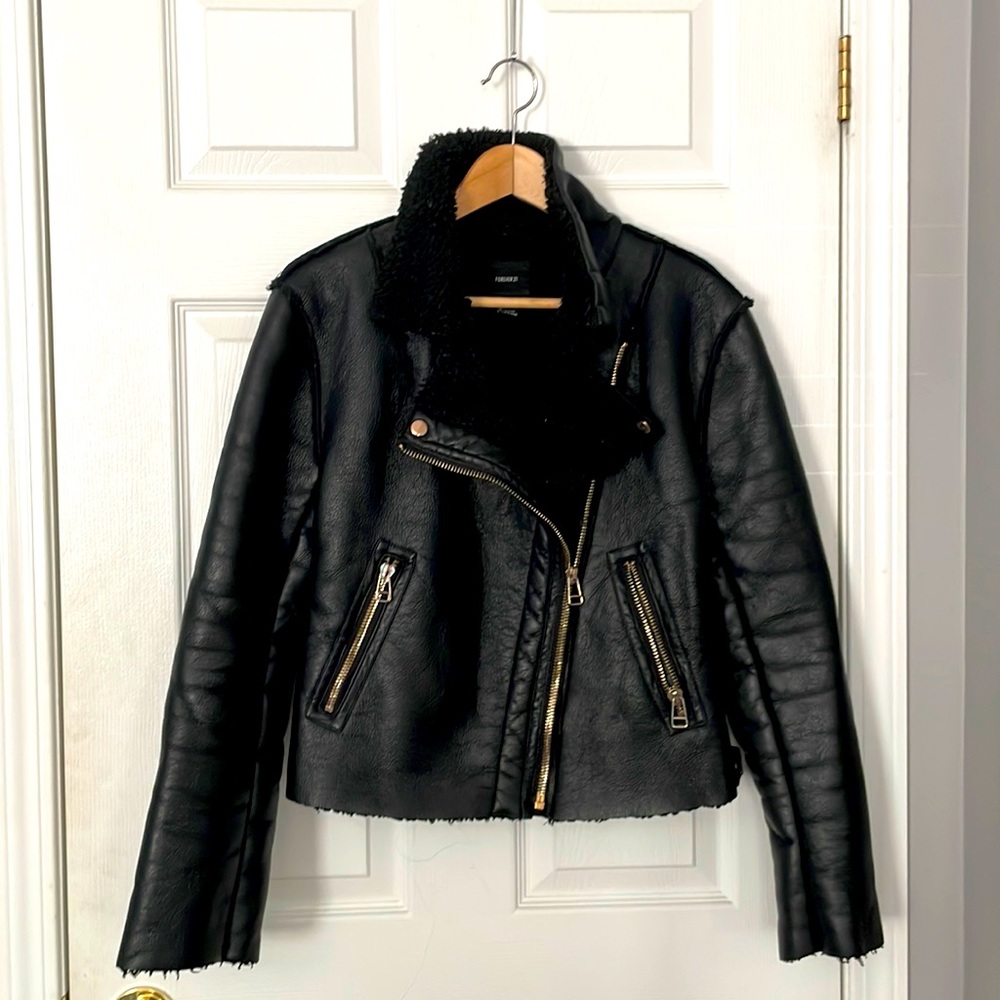 Forever 21 Faux Leather Winter Coat
